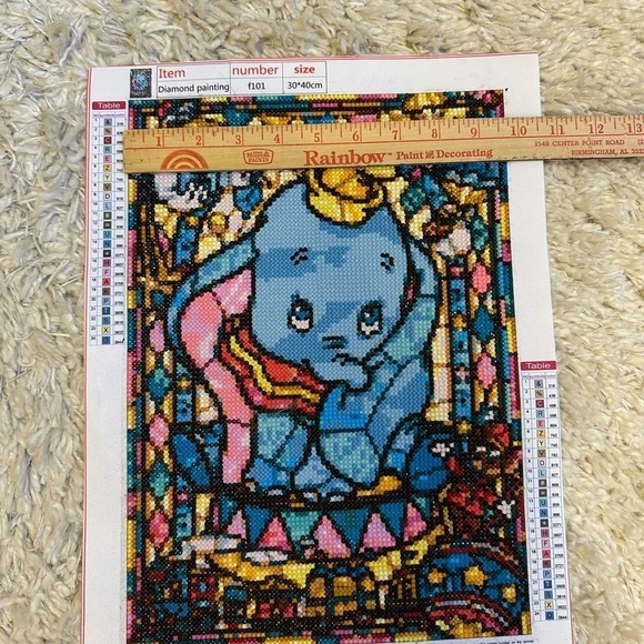Dumbo Stained Glass Diamond Art - FINISHED - Picture 7 of 9